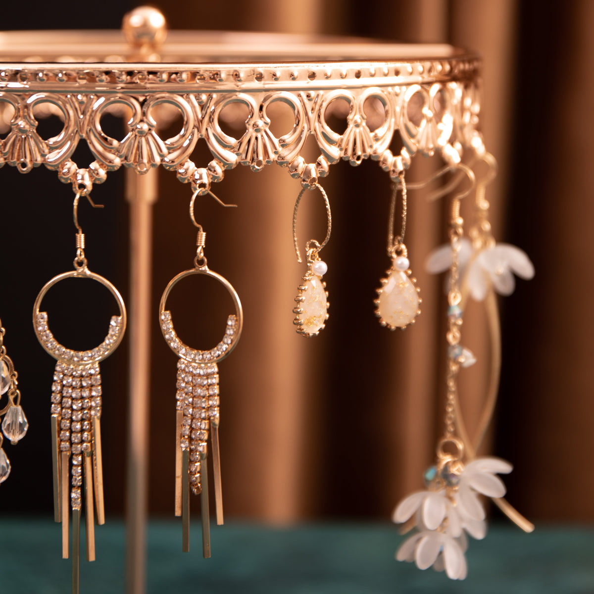 Rose Gold Necklace and Earring Display