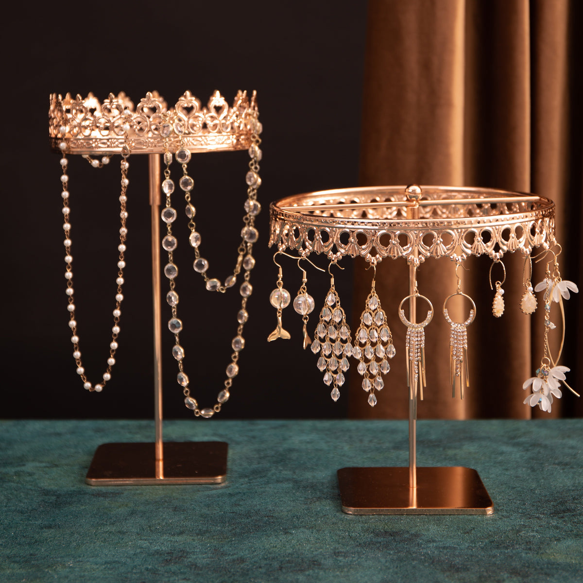 Rose Gold Necklace and Earring Display