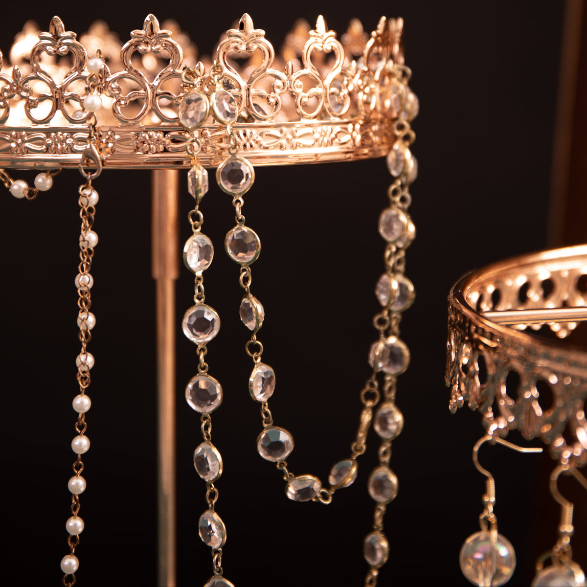 Rose Gold Necklace and Earring Display