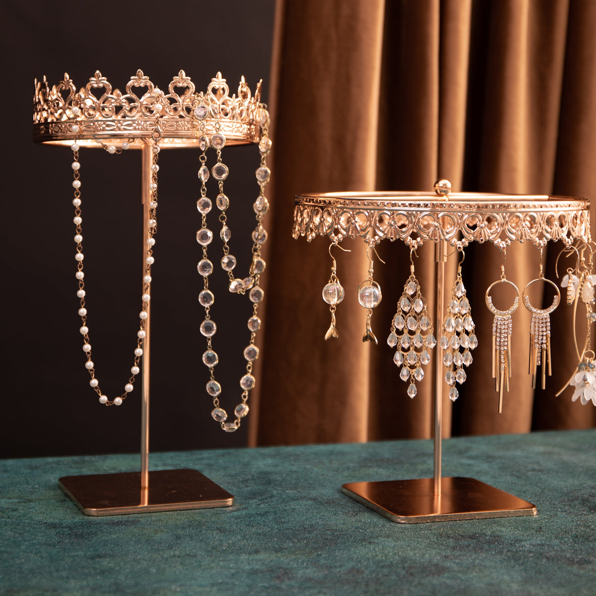 Rose Gold Necklace and Earring Display