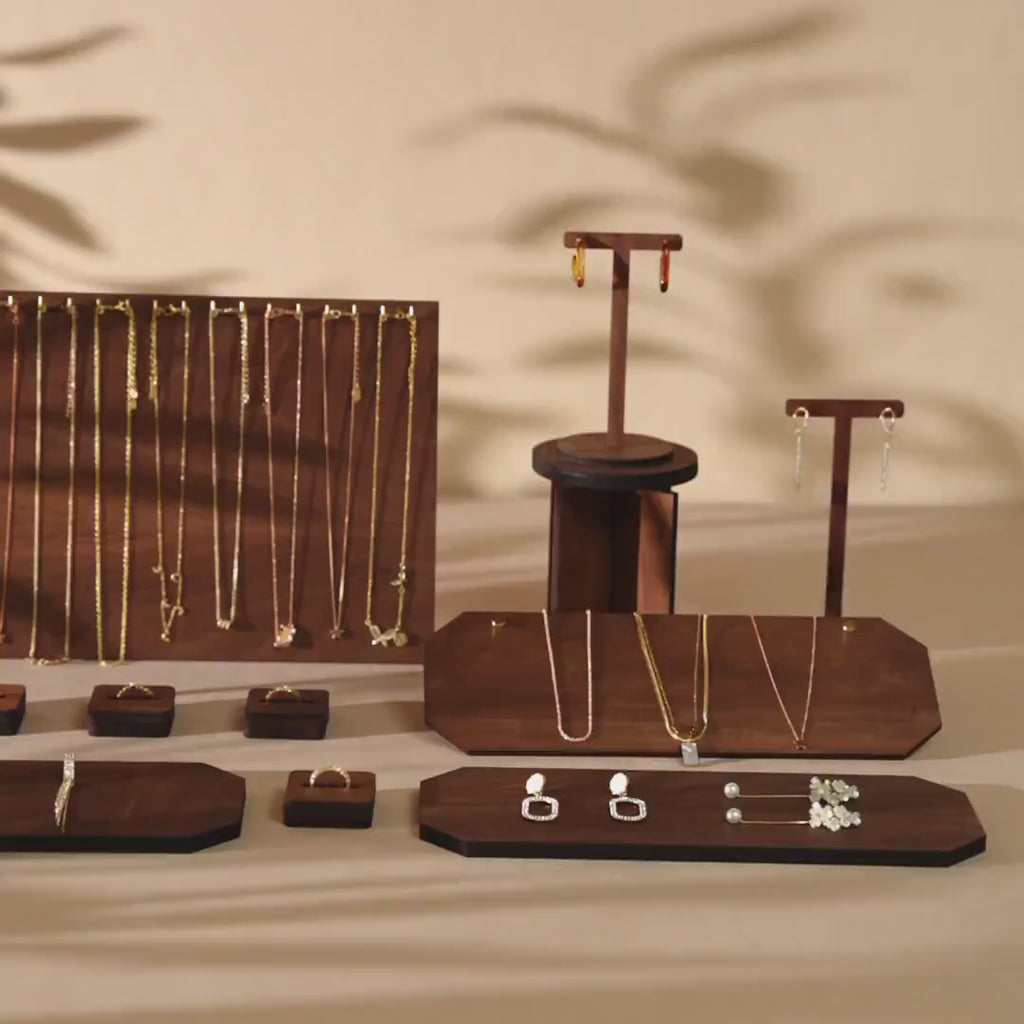 Walnut Veneer Jewelry Display Prop