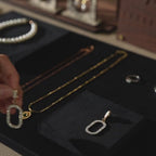 Walnut Veneer 13-Piece Jewelry Display Set: Boutique Booth Organizer