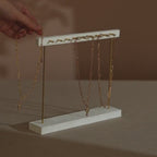 Vegan Suede & Brass Necklace and Earring Stand