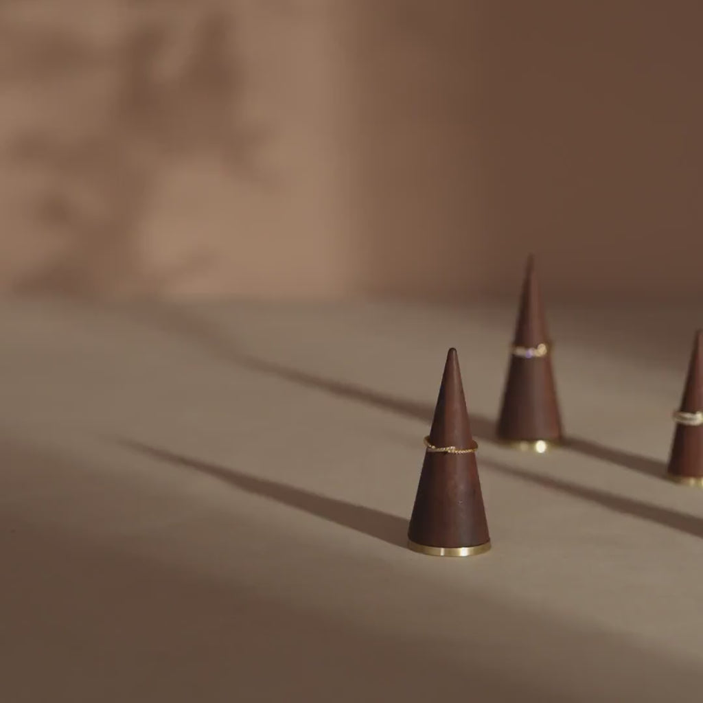 Walnut and Brass Ring Cone