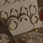 Beige Felt Jewelry Display Set: Ring, Necklace, Bracelet and Earring Showcase Prop