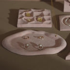 Pink Vegan Suede Jewelry Dish Set | Ring & Earring Display Trays