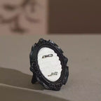 Rococo-Style Black Ring Stand