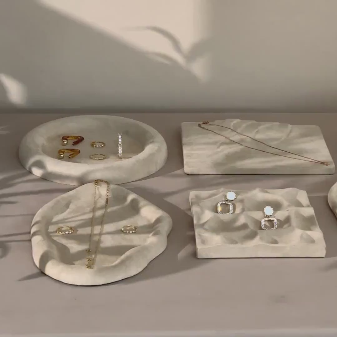 Minimalist Beige Suede Trays