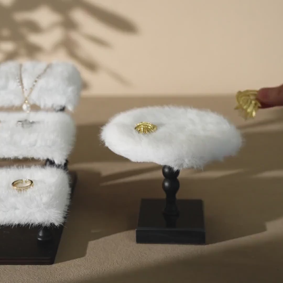 Faux Fur Jewelry Display Set: Boutique Showcase Organizer