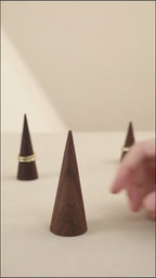 Walnut Wood Ring Cone Stand – Boutique Ring Holder Display