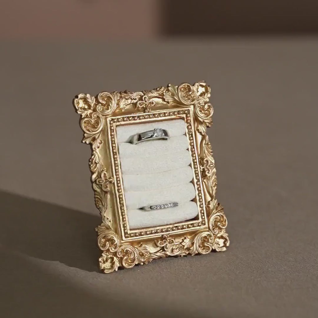 Rococo Inspired Ring & Earring Holder for Wedding Flat Lays