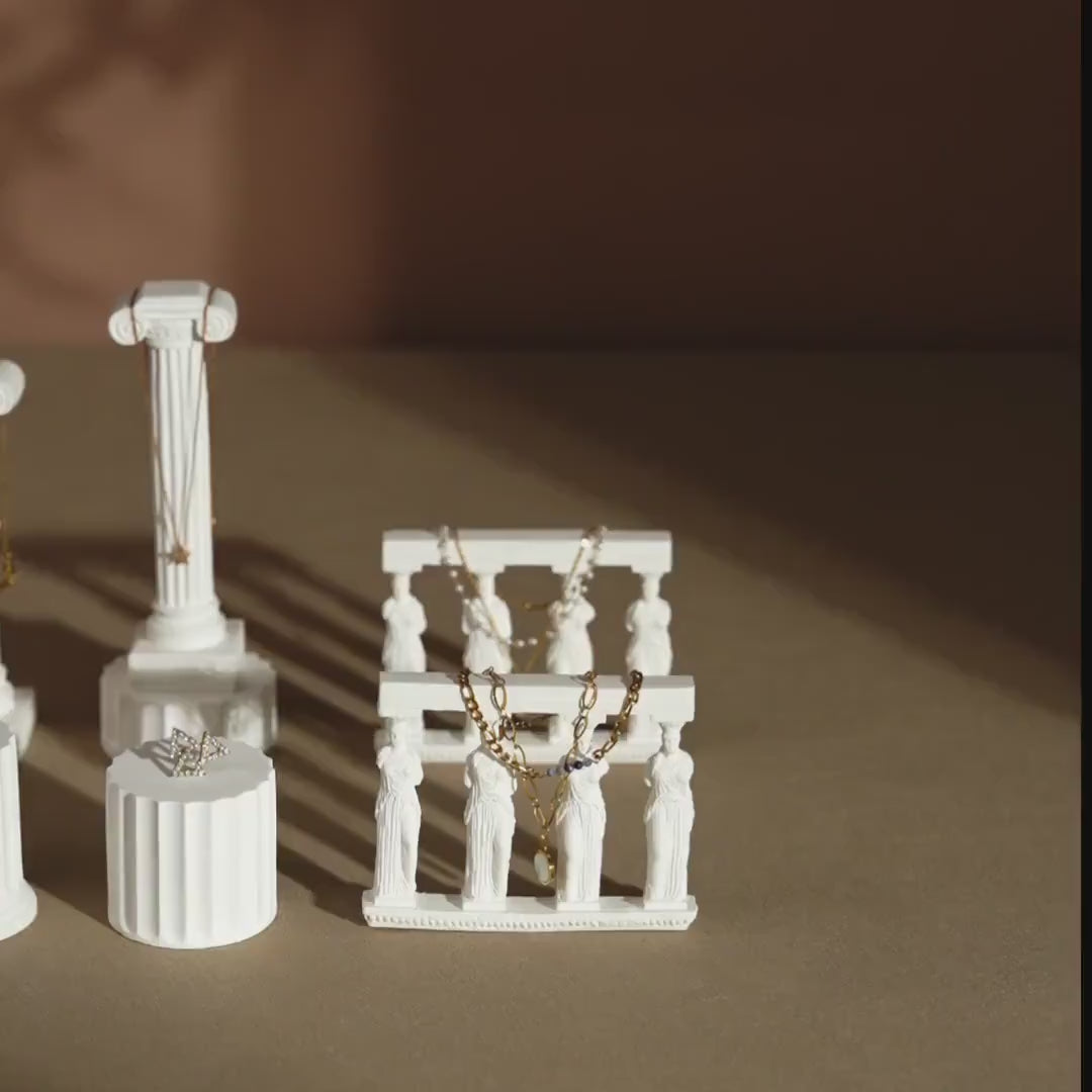 Gypsum Jewelry Display Set: Roman Column Vintage Decor