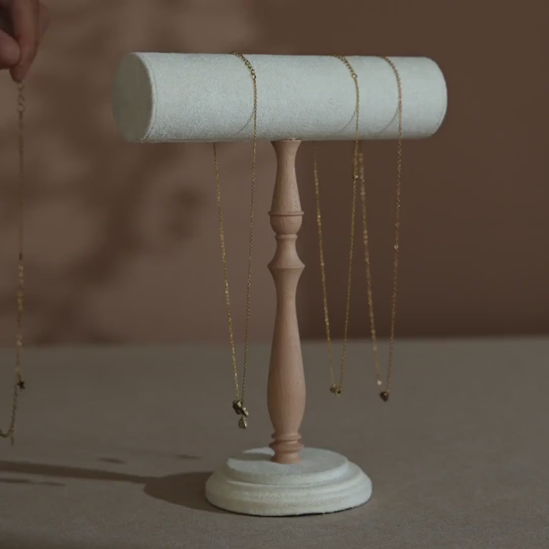 Suede T-Bar Jewelry Stand