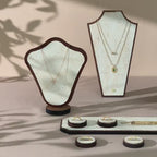 Elegant Jewelry Display Set: Stone-Look Necklace, Ring & Earring Organizer