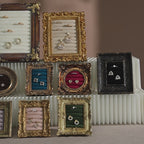 Rococo Ring & Earring Display Frame, Wall Hanging or Standing Vegan Suede Holder