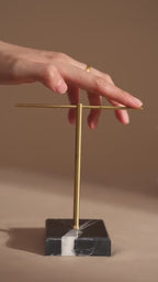 Marble Base Brass Earring Holder – Jewelry Display Stand, Boutique Decor