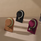 Suede Bracelet Holder Display: Brass Stand Jewelry Organizer