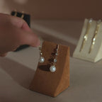 Minimalist Suede Jewelry Display Stand for Earrings and Necklaces