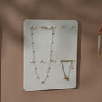 Atelier Jewelry Display Set for Boutique & Product Photography — Ring Holder, Necklace Stand & Riser Kit, Cream White