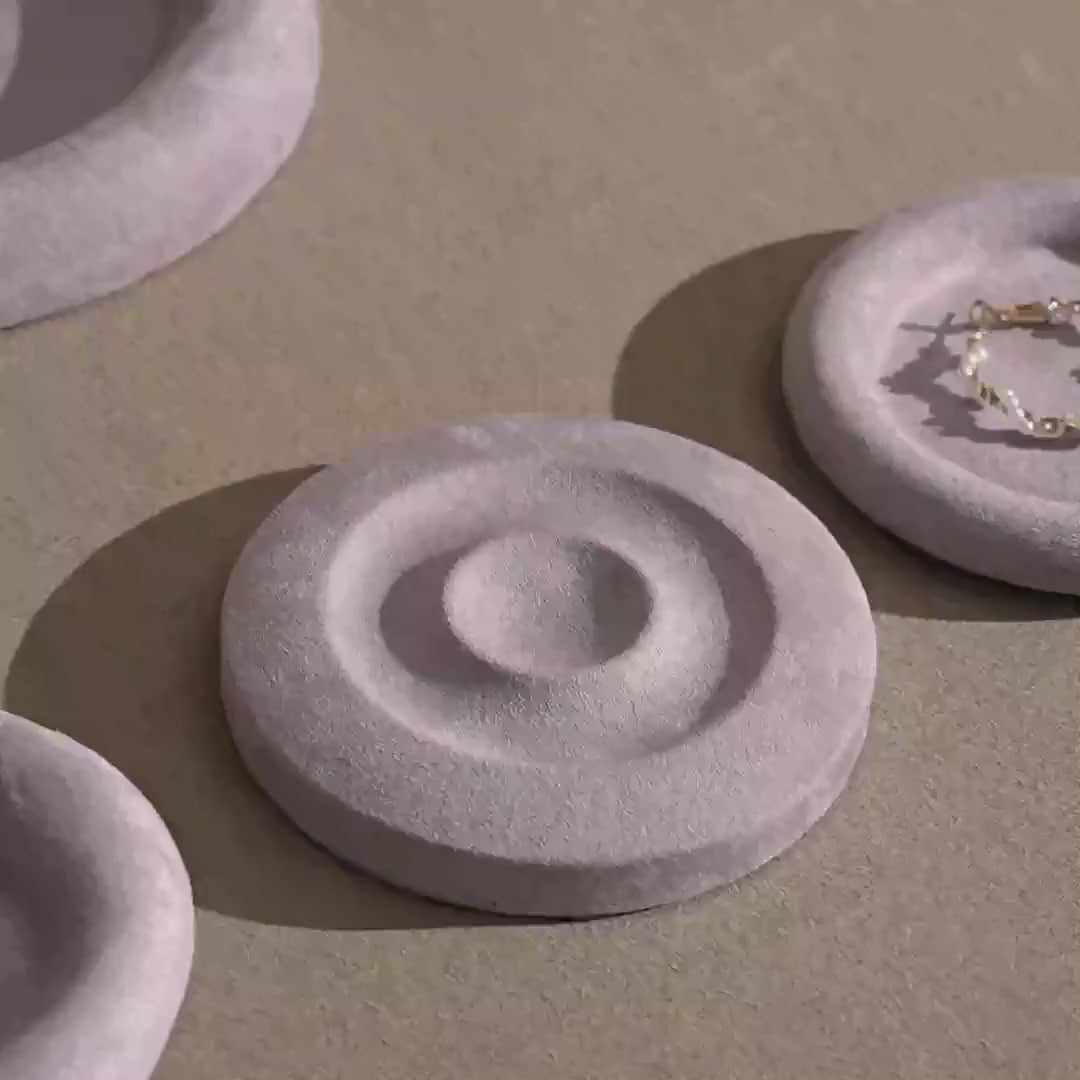 Lavender Vegan Suede Jewelry Display Dish: Ring, Bracelet, Necklace Holder