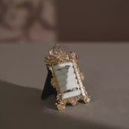 Gold Crown Ring Holder: Vegan Suede Jewelry Display Frame