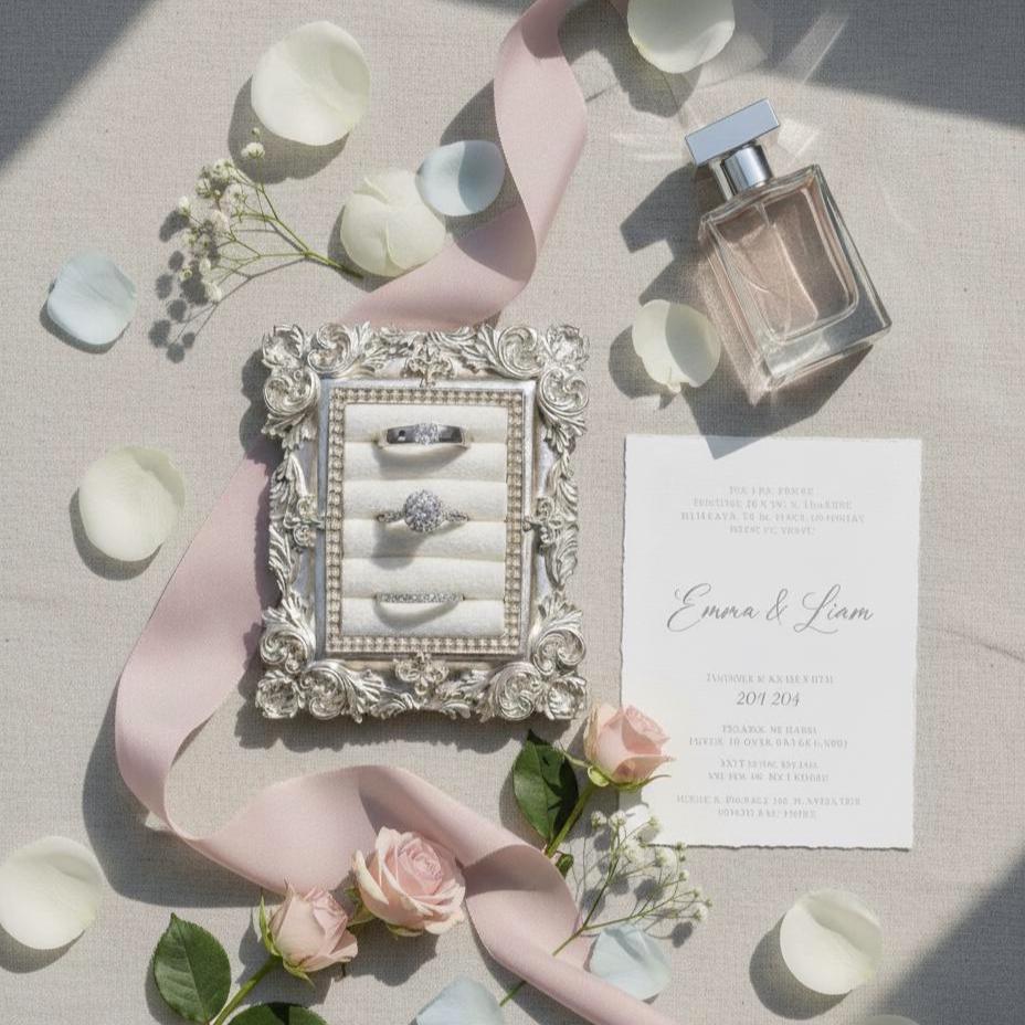 Rococo Silver Flat Lay Prop